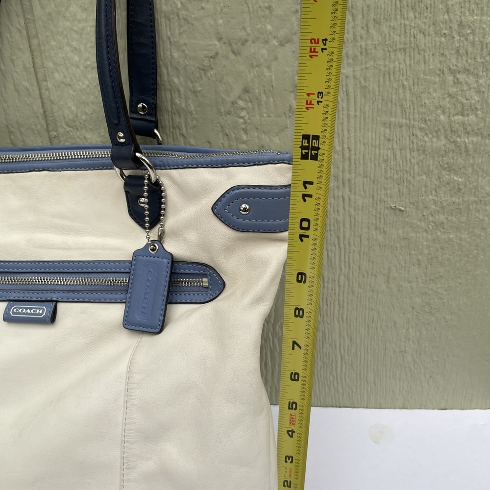 Coach Womens Hangbag Ivy/Blue F23922 Daisy spectator Emma Leather tote bag READ - Picture 8 of 16